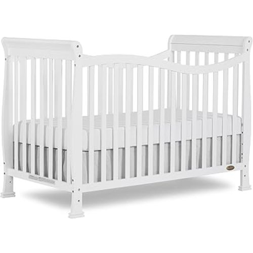 Dream On Me Violet 7-In-1 Convertible Life Style Crib In White, Greenguard Gold Certified, 4 Mattress Height Settings, Made Of Sustainable New Zealand Pinewood
