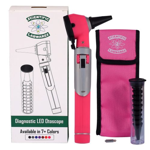 Otoscope - Ear Scope with Light, Ear Infection Detector, Pocket Size (Pink)