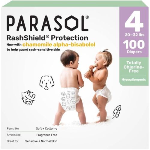 Parasol Chlorine-Free Diapers with RashShield Protection - Size 4 - 100ct