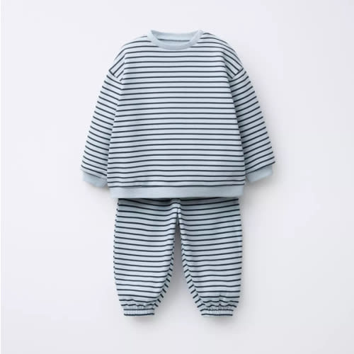 STRIPED SWEATSHIRT AND JOGGER PANTS SET - Mid-blue | ZARA United States