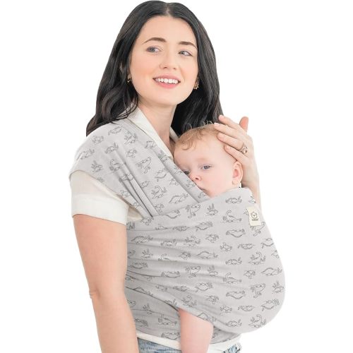 KeaBabies Baby Wrap Carrier, All in 1 Original Baby Carrier (Dino Trail)