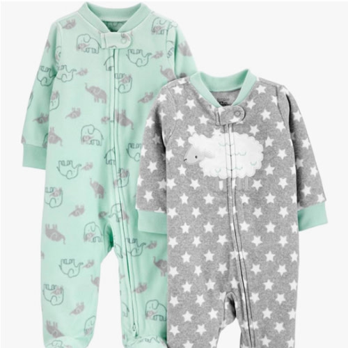 Simple Joys by Carter's unisex-baby 2-pack Neutral Fleece Footed Sleep and Play