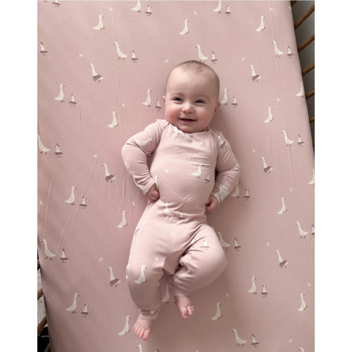 Tutu Goose Blush Pink Convertible Footie Pajama | günamüna