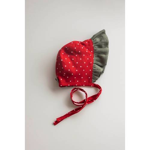 STRAWBERRY I - Baby linen bonnet