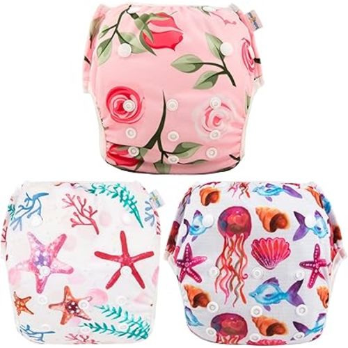 Babygoal 3ZSD06-CA Couche de bain réutilisable, lavable et réglable pour bébé de 8 mois à 3 ans et tout-petits, convient aux cours de natation