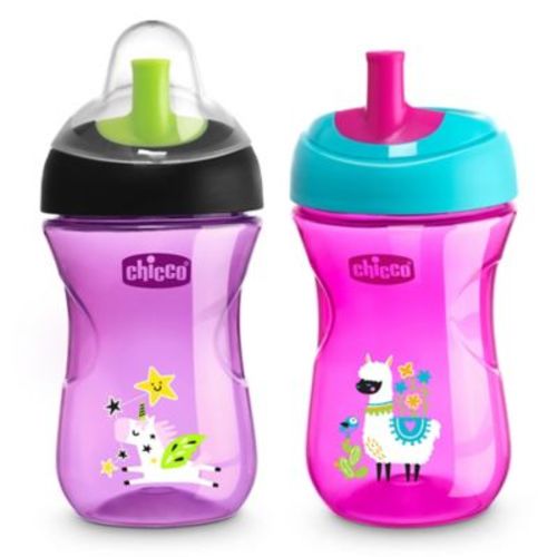 Chicco® 2-Pack 9 oz. Sport Spout Trainer Cups in Pink/Purple - PINK/PURPLE - 9 OZ