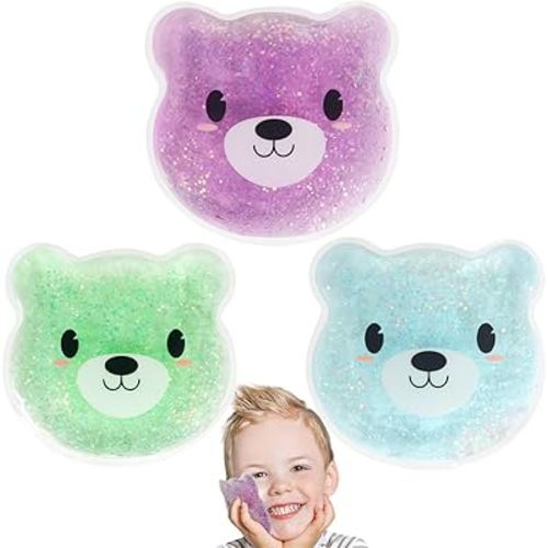 Hilph Kids Ice Packs for Boo Boos, Reusable Toddler Ice Packs Hot Cold Compress for Kids & Children & Baby Injuries, Pain Relief, Bumps & Bruises (3 Bears)