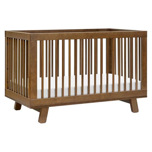babyletto Hudson 3-in-1 Convertible Baby Crib with Toddler Bed & Daybed Conversion - Strong, Durable & Easy to Assemble - GREENGUARD Gold Certified w/ 4 Adjustable Mattress Heights - Natural Walnut