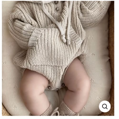 Boho Knitted Hooded Romper – The Boho Bebe