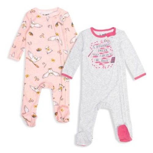 Harry Potter Hedwig Owl Newborn Baby Girls 2 Pack Sleep N' Plays Pink/White 0-3 Months