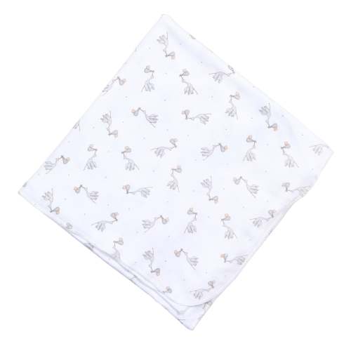 Worth the Wait Printed Swaddle Blanket - Grey