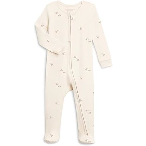 Colored Organics Baby Zip-Up Footed Sleeper with 2-Way Zipper - Newborn Organic Cotton Pajamas