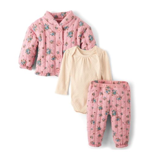 The Children's Place Baby Girls Floral 3-Piece Playwear Set | Size 9-12 M | Pink | 100% Cotton in 2025 | Cute baby clothes, Baby girl clothes, Floral print pants