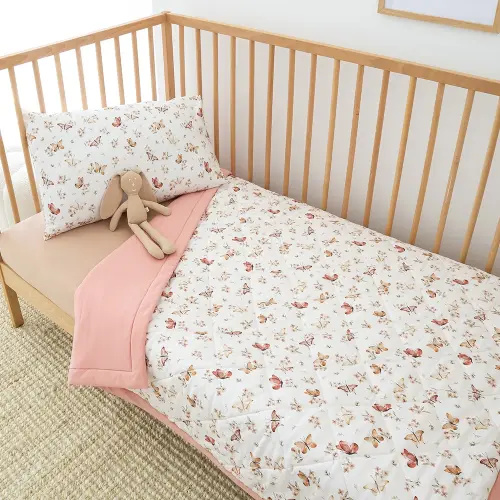 Bundle - Butterfly Cot Comforter & Toddler Pillowcase