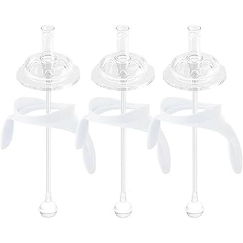 Straw Sippy Cup Conversion Kit for Philips Avent Anti-Colic Baby Bottles, Soft Top and Weighted Straw Transition Kit with Handles, Pack of 3
