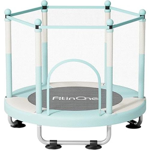 Fitinone Trampoline for Kids, 5 FT Indoor & Outdoor Toddler Trampoline with Safety Enclosure Net, Birthday Gifts for Kids, Gifts for Boy and Girl, Age 3-8