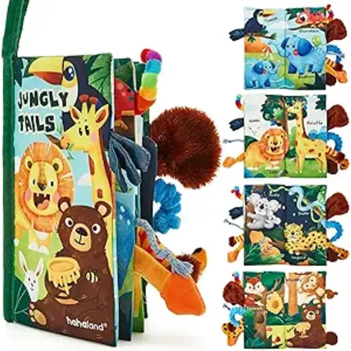 hahaland Baby Books 0-6 Months,Infant Tummy Time Toy Sensory Toys 6 to 12 Months Touch Feel Book Travel Toy Gifts for Boy Girl 0-3 Month Baby Shower Birthday Easter Basket Stuffers (Single)