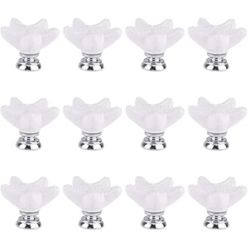 Ceramic Starfish Kitchen Cabinet Knobs Ocean Drawer Pulls,12 Pack, White
