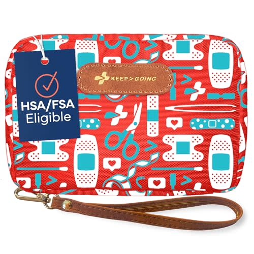 KeepGoing Travel First Aid Kit for Kids, 130 Pc. TSA-Approved Travel Size | Toddler First Aid Kit, Mini First Aid Kit for Car, Home, Purse, Diaper Bag & Backpack, Latex-Free Bandages