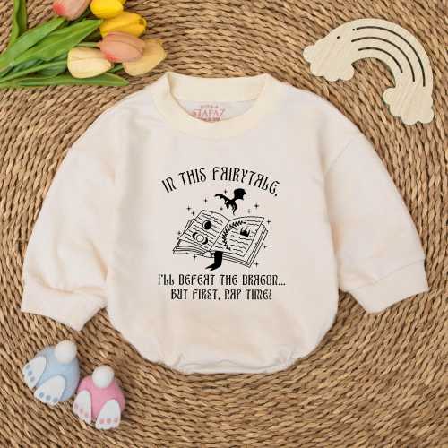 Bookish Dragon Baby Romper, Cute Fairytale Baby Bodysuit, Book Lover Newborn Outfit, Natural Reading Baby Gift, Baby Shower Present