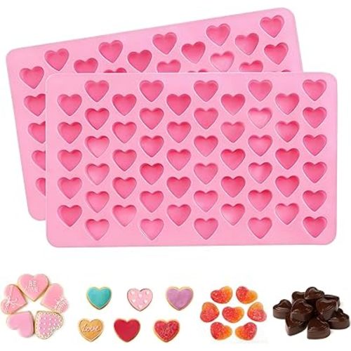 2 Pack Heart Silicone Molds Candy Mold Reusable Baking Mold Food Grade Silicone Molds for Baking Chocolate, Jelly, Candy, biscuit,candle