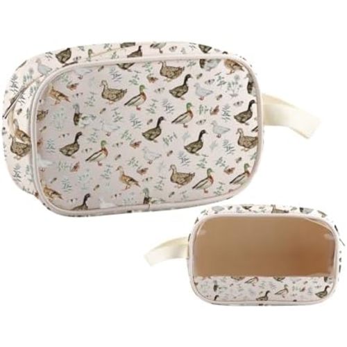 PWHAOO Duck Lover Gift Aesthetic Duck Mallard Design Clear Makeup Bag Who Loves Ducks Travel Toiletry Bag Duck Breeder Gift (Aesthetic Duck Mallard TM)