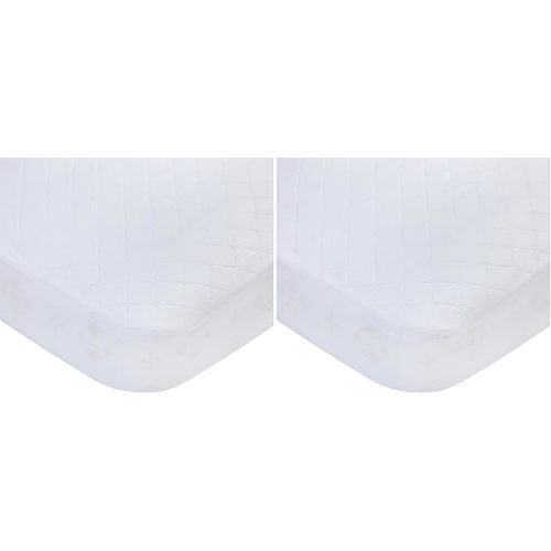 Carters Waterproof Fitted Crib Mattress Pad and Toddler Crib Mattress Protector - Baby Crib Mattress Cover - Protective Sheet for Boys and Girls Bedding Sets White (Pack of 2)