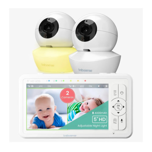 Babysense HD S2: Video Baby Monitor with 2 Cameras, Non Wifi, Split Sc