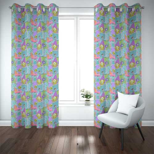 Monsters Inc Blackout Curtains – 2 Panel Set, Sulley & Mike Pixar Baby Nursery Window Drapes