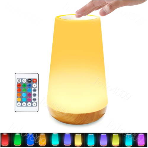 LELINTA Night Light, Dimmable Touch Lamp for Bedroom, Portable Table Bedside Lamp, 13 RGB Colors 5 Brightness, Rechargeable Night Lamp for Kids/Nightstand/Hallways/Living Room/Camping