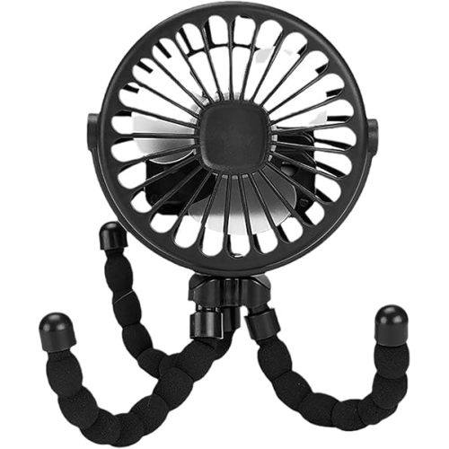 Baby Stroller Fan, Portable Flexible Lightweight USB Clip Battery Operated Baby Car Fan for Outdoor Camping (Black)