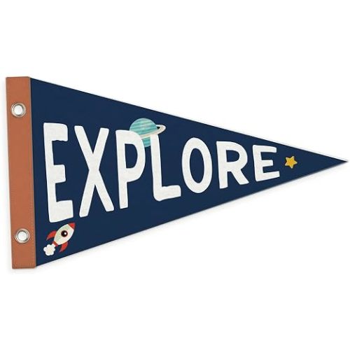 Nursery Decor Pennant Banners Flags,Baby Boy Nursery Decor,Solar System for Kids,Space Decor Wall Hanging Felt Banner Decor for Toddler,Boy Room,Nursery,Kids Playroom