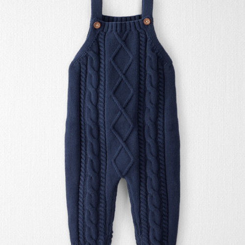 Royal Blue Baby Organic Cotton Cable Knit Overalls | Carter’s Oshkosh Canada