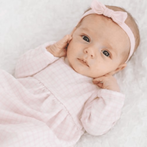 Baby Girl Pink Smocked Bubble - Magnolia Baby Soft Pima Cotton