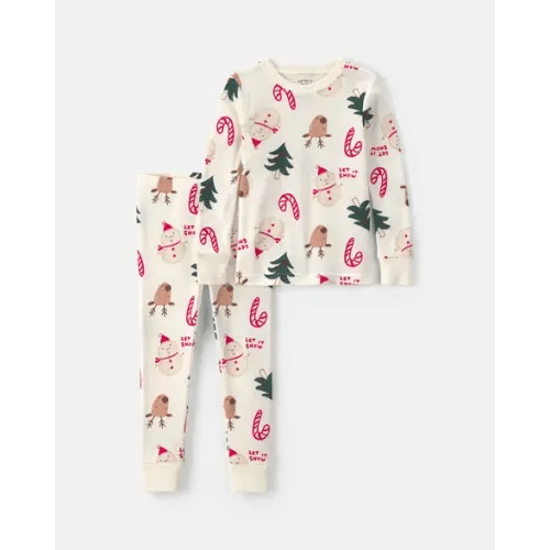 Baby 2-Piece Christmas Holiday Icon 100% Cotton Snug Fit Pajama Set - Cream | Carter's