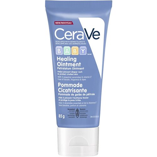CeraVe BABY Multi-purpose Healing OINTMENT Cream. Prevent Baby Diaper Rash, Chafed skin/Lips, Dry & Cracked heels & feet. Petroleum jelly with Ceramides & Vitamin E. Slugging Cream, sensitive skin, lanolin-free, Fragrance-Free, Travel Size, 85G