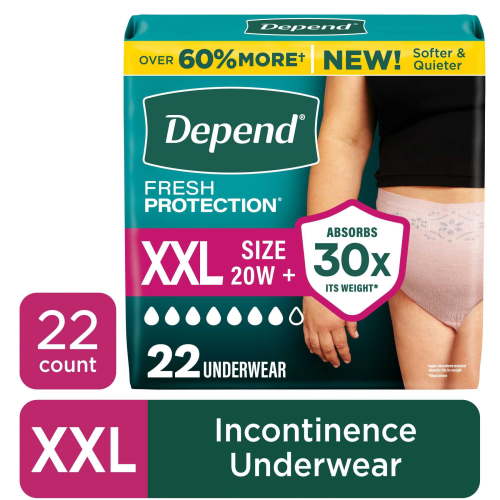 Depend, Incontinence Underwear for Women, XXL, 22 Count
