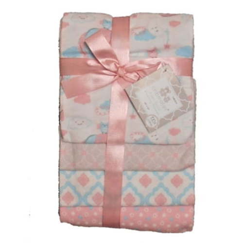 RECEIVING X4 - CRIBMATES GIRLS - AIR BALOON PINK - BLANKETS COTTON 4 PACK BABY