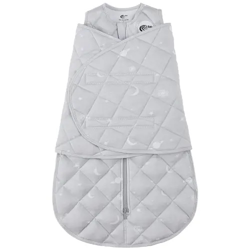 Baby Sleep Sack Swaddle 2.0 TOG 0-6 Months, 3-Way Adjustable Wearable Blanket for Newborn, Infant Swaddling Wrap, Unisex for Girls & Boys (Gray)