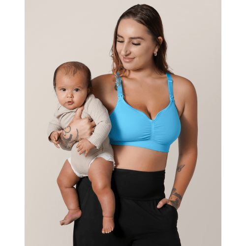 Tatum Seamless Maternity & Nursing Bralette | Lagoon Blue - Kindred Bravely
