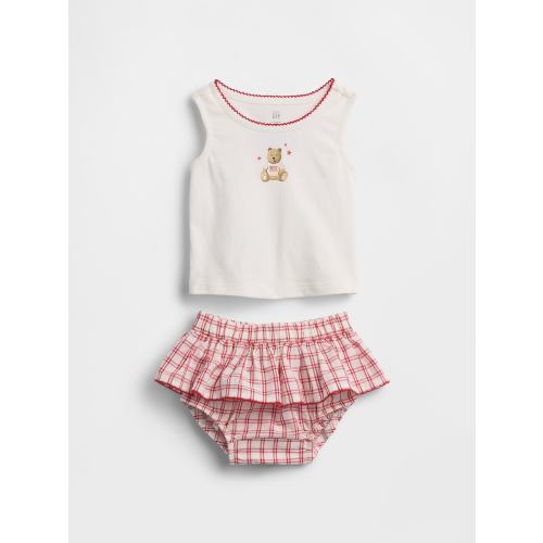 Baby Brannan Bear Tank Top & Plaid Skort Set | Gap