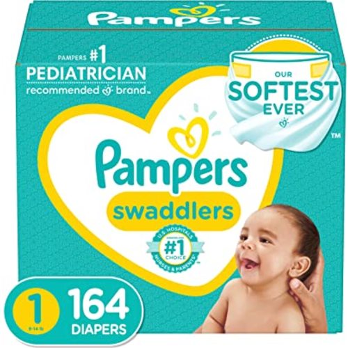 Pampers Swaddlers Newborn Diaper Size 1 164 Count - Size 1 (164 Count)