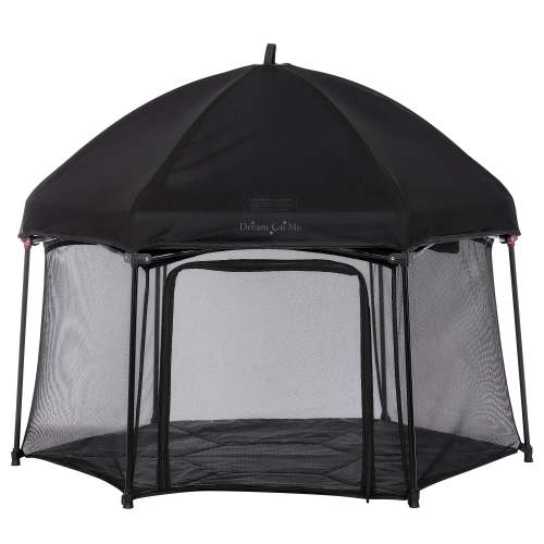 Dream On Me Onyx Baby Play Yard Set with Canopy, Black