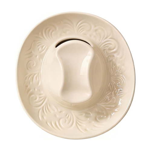 Ceramic Cowboy Hat Hanging Vase 1pc, White Hanging Wall Planter for Artificial Flowers, Rustic Farmhouse Home Decor for Bathroom Living Room, Office, and Home Decor