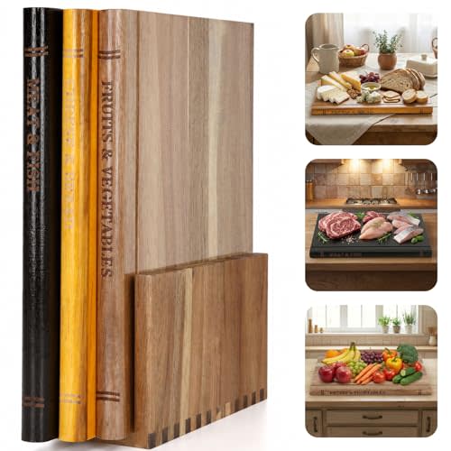 Book Cutting Board Set, Decorative Cutting Boards | The Cutting Board Library, Cutting Boards That Look Like Books, Solid Acacia, Unique Housewarming and Holiday Gifts