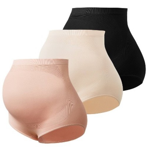 Momcozy High Waist Seamless Pregnancy Panties Incontinence Underwears - Lighter - 3ct - Large