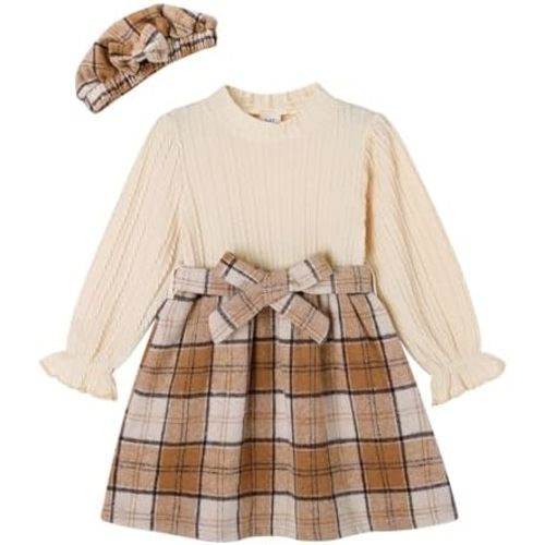 JEELLIGULAR Toddler Girl Dress Long Sleeve Knit Sweater Dress for Kids Little Girl Dresses Fall Winter Clothes Outfits