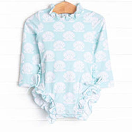 Shell Of A Time Long Sleeve One Piece Rash Guard, Green – Stitchy Fish