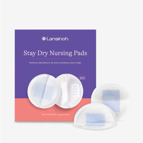 Lansinoh Stay Dry Disposable Nursing Pads, Soft and Super Absorbent Breast Pads, Breastfeeding Essentials for Moms, 200 Count