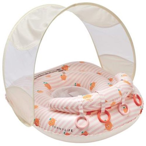 Sunnylife: Interactive Baby Float - Poppy the Peach - Pink Stripe, Inflatable